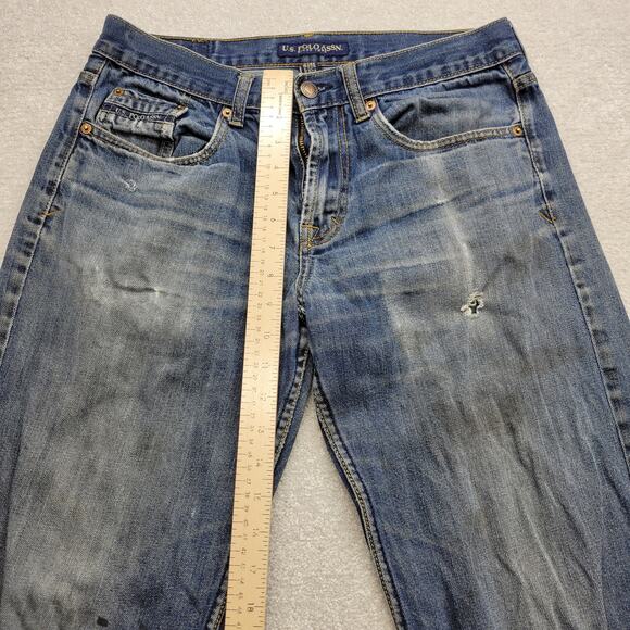 Vintage U.S. Polo Assn 32x32 Men’s Blue Jeans Light Distressed Denim Casual - Picture 5 of 10